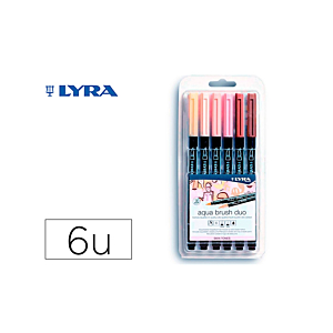 ROTULADOR LYRA AQUA BRUSH ACUARELABLE DOBLE PUNTA Y PINCEL TONOS PIEL BLIST