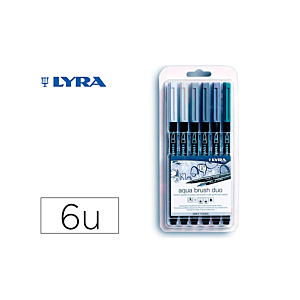 ROTULADOR LYRA AQUA BRUSH ACUARELABLE DOBLE PUNTA Y PINCEL TONOS GRISES BLI