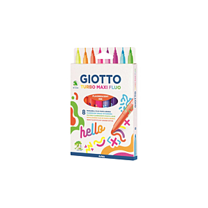 ROTULADOR GIOTTO TURBO MAXI FLUO CAJA DE 8 UNIDADES COLORES SURTIDOS