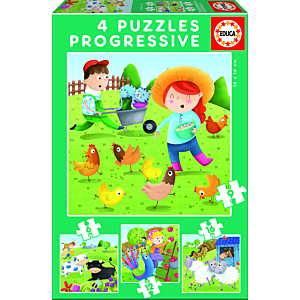 PUZLES PROGRESIVOS ANIMALES DE LA GRANJA