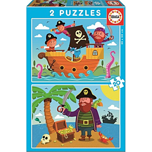 PUZZLES BÁSICOS PIRATAS 2X20 PZAS