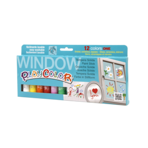 TEMPERA SOLIDA PLAYCOLOR PARA CRISTAL CAJA 12 COLORES SURTIDOS 10G REF. 02011  