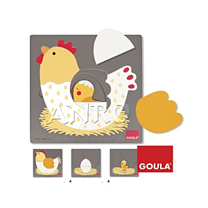 PUZZLE 3 NIVELES GALLINA