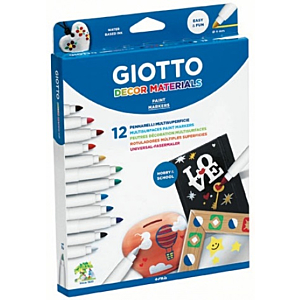ROTULADOR GIOTTO DECOR MATERIALES 12 COLORES