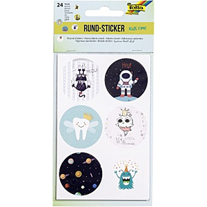 PEGATINAS SCRAP FOLIA CIRCULARES 24UD INFANTIL