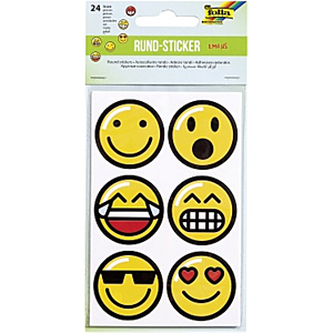 PEGATINAS SCRAP FOLIA CIRCULARES 24UD EMOJIS