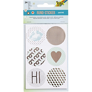 PEGATINAS SCRAP FOLIA CIRCULARES 24UD ROMÁNTICO