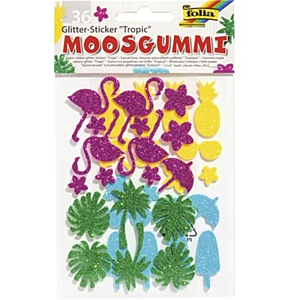 PEGATINAS FOLIA GLITTER 40UD TROPICAL