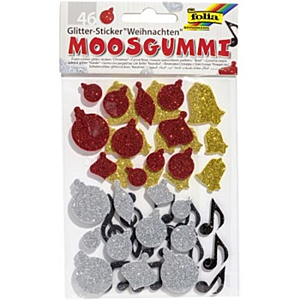 PEGATINAS FOLIA GLITTER 46UD NAVIDAD