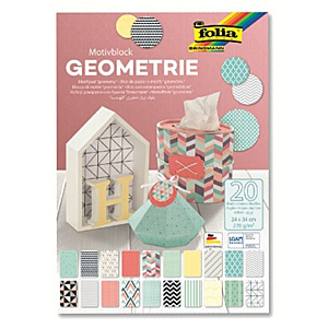 BLOC CARTULINAS FOLIA 24X34CM 270G 20H GEOMETRICOS
