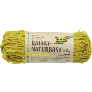 RAFIA NATURAL FOLIA AMARILLO LIMÓN 50 G. REF. 9012