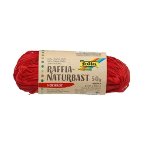 RAFIA NATURAL FOLIA ROJO 50 G. REF. 9020