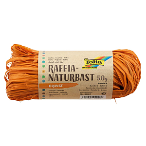 RAFIA NATURAL FOLIA NARANJA 50 G. REF. 9040