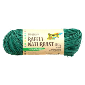RAFIA NATURAL FOLIA VERDE ESMERALDAS 50 G. REF. 9054