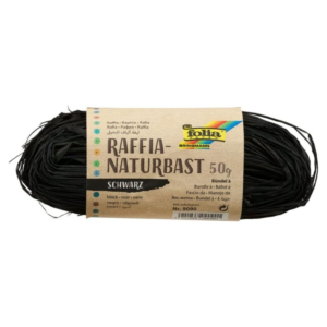 RAFIA NATURAL FOLIA NEGRO 50 G. REF. 9090