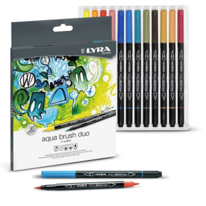 ROTULADOR LYRA AQUA BRUSH DUO CAJA DE 12 COLORES