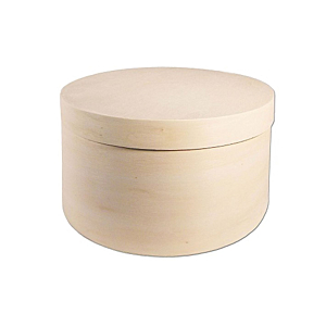 SOPORTES DECORABLES DE MADERA CAJA REDONDA 12X7 CM