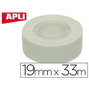 CINTA ADHESIVA APLI 33MX19MM BLANCO