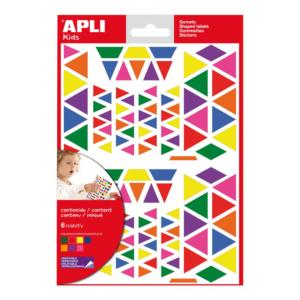 GOMETS APLI AUTOADHESIVO TRIANGULO MULTICOLOR BLISTER DE 6 HOJAS