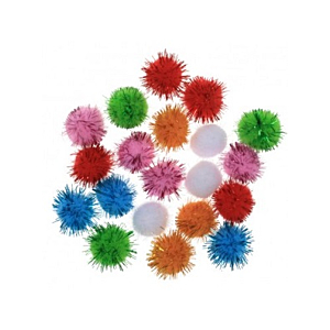 POMPONES MONDI JUMBO COLORES METALIZADO 25MM 20UD