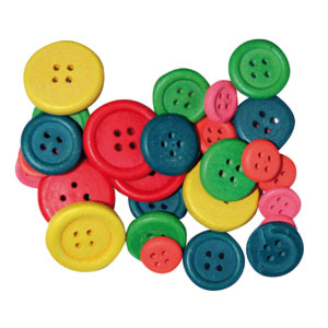 BOTONES MONDI MADERA 30UD COLORES