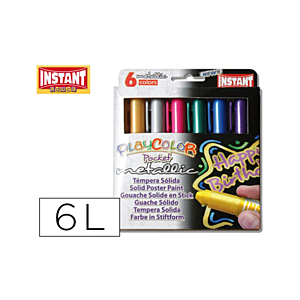 TEMPERA SOLIDA INSTANT 5G 6 COLORES METAL