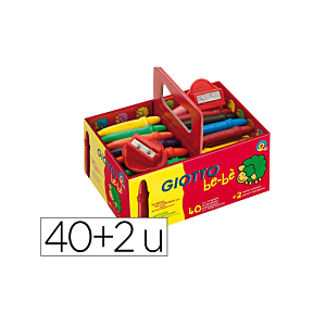 CERAS GIOTTO BEBE COLORES 40UD + 2 SACAPUNTAS
