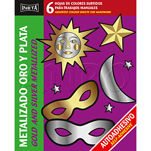PAPEL INETA ADHESIVO 6H ORO/PLATA