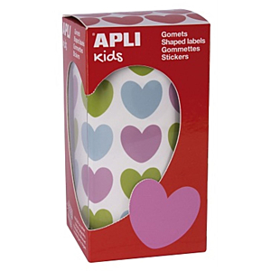 GOMETS APLI CORAZONES PASTEL 900UD ROLLO 20X18MM