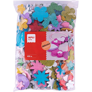 PRECORTADOS FOAM AUTOADHESIVOS MULTIFORMAS GLITTER 450 UDS