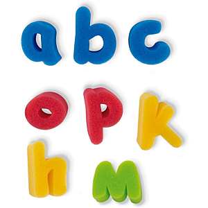 SELLOS ESPONJAS ABC MINUSCULAS 26 UDS 35-60MM