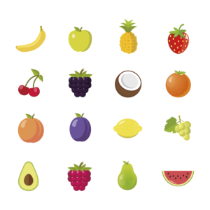 GOMETS TEMÁTICOS EN ROLLO FRUTAS
