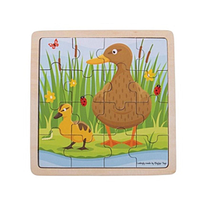 PUZZLES BANDEJA MAMAS Y BEBES 16 PIEZAS PATOS