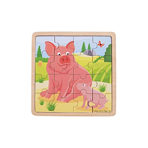 PUZZLES BANDEJA MAMAS Y BEBES 16 PIEZAS CERDITOS