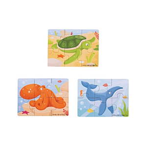 PUZZLES CREATIVO MADERA ANIMALES MARINOS