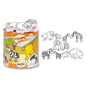 STAMPOMINOS 10UD+ALMOHADILLA ANIMALES SABANA
