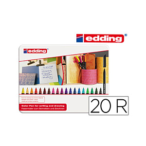 ROTULADOR EDDING 1200 CAJA METAL 20 COLORES