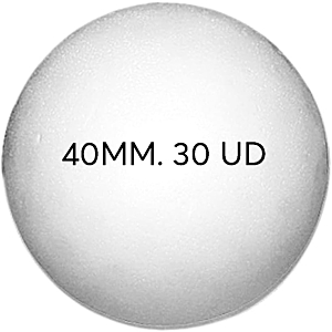 BOLAS DE POREX PETERS 40 MM. DIÁMETRO 30 UNID.
