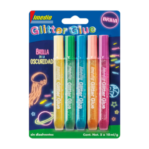 BLÍSTER 5 TUBOS ADHESIVOS IMEDIO GLITTER REF. 7001470