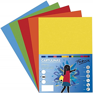 CARTULINA COLORES INTENSO 180 G. 50 X 65 CM. 25 HOJAS