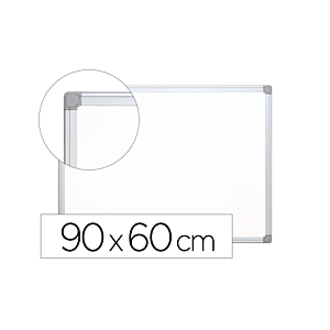 PIZARRA DE MELAMINA BLANCA CON MARCO DE ALUMINIO FAIBO 60 X 90 CM.