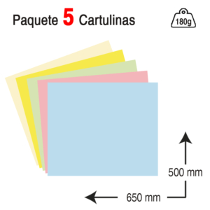CARTULINA FABRISA 50 X 65 CM. 180 G. COLORES PASTEL SURTIDOS