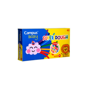 PASTA MODELAR CAMPUS BABY SUPER DOUGH 100 G. 6 COLORES + ACCESORIOS