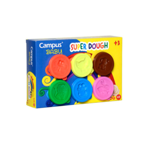 PASTA MODELAR CAMPUS BABY SUPER DOUGH 50 G. 6 COLORES + ACCESORIOS