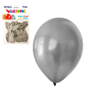 GLOBOS PLATA METALIZADO 100% LÁTEX BIODEGRADABLE