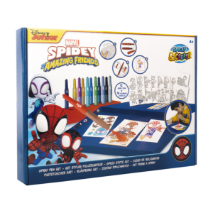 CAJA DE DIBUJO CANENCO AERÓGRAFOS Y PLANTILLAS SPIDERMAN                                            
