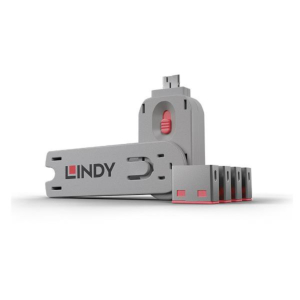 USB PORT LOCKS 4X PINK+KEY