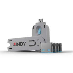 USB PORT LOCKS 4X BLUE+KEY