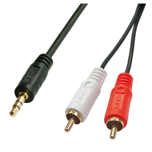 AUDIO CABLE 2XPHONO-3 5MM/1M