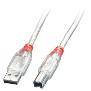 USB 2.0 CABLE TYPE A/B  TRANPARENT